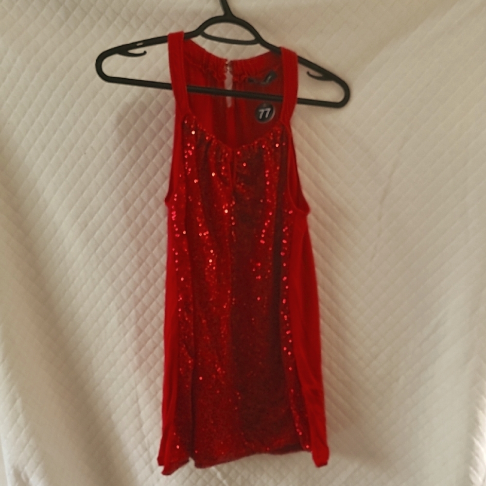 #77 Lily Morgan Sz M Christmas Red Sleeveless Top $30